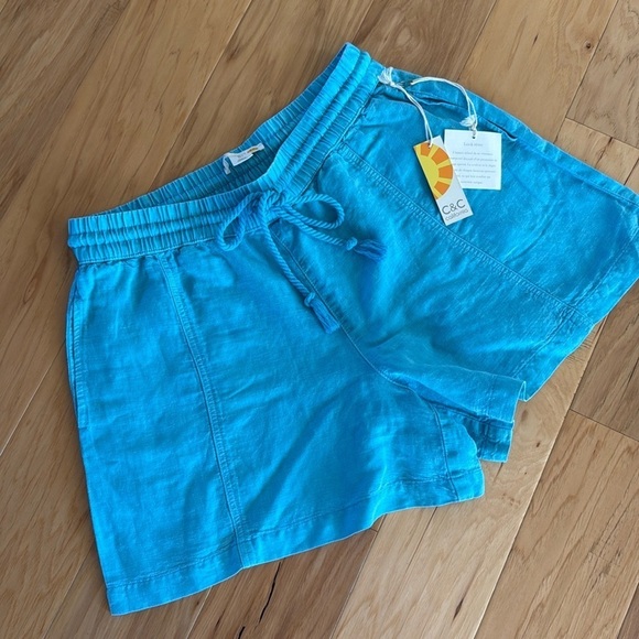 C&C California Linen Retro Drawstring Shorts - Picture 1 of 5